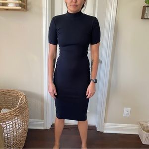 Fitted Rib mock neck midi Zara dress Size Small